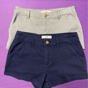 Two Pairs Abercrombie & Fitch Navy Blue and Gray Shorts Size 2 Ready 4 Summer